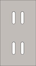 2násobný čelní panel, svislý, NIKO Rocker steel CHAMPAGNE COATED 166-56852
