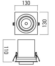 XSLIDE REC. FITTING 1x25W 220-240V AC 40
