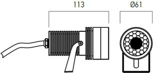 XDOT PROJECTOR 12W 24V DC RGBW IP67 30°