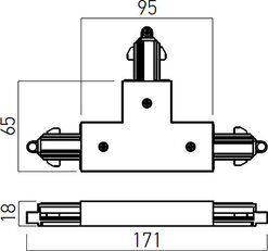 MINITRACK 1c T CONNECTION & LEFT-HAND PO