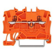 2vodičová průchozí svorka, s ovládacím tlačítkem, 1,5 mm2, Oranžová