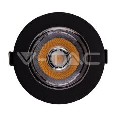 V-TAC LED Downlight 10W COB Reflector Black Housing 6400K