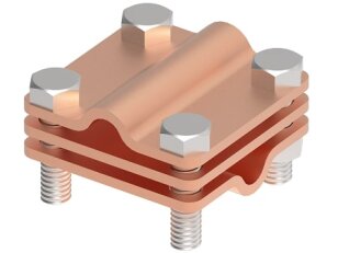 Křížová svorka L 55 na drát 8/10mm s mezidestičkou, materiál Cu GROMTOR 101314