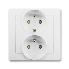 ABB Swing L Dvojzásuvka polozapuštěná  clonky jasně bílá BLISTR