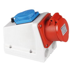 Kombinovaná zásuvka s pojistkou 4x32A/IP44, francouzská TP ELECTRIC 432-6-IZVZ