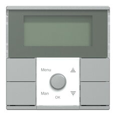 Časový spínač, Merten System M, s displejem, aluminium, matný plast MEG5755-0460