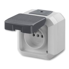 ABB VARIANT Zásuvka s ochranným kolíkem s víčkem IP54 šedá 5519N-C02510 S