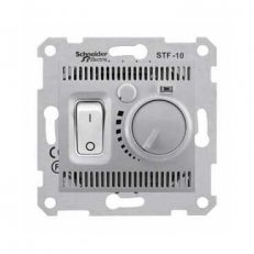 Sedna Termostat pro podlahové vytápění otočný s vypínačem Aluminium SCHNEIDER