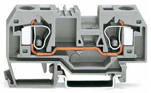 2vodičová průchozí svorka 10mm2 Středový popis šedá WAGO 284-901