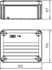 OBO T 100 E 4-5 Odbočné krabice pro zachování funkčnosti 150x116x67 oranžová