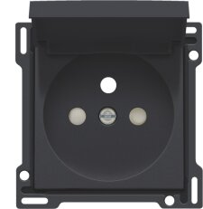 Kryt zásuvky 28,5mm s víčkem a dětskou pojistkou-ANTHRACITE NIKO 122-66603