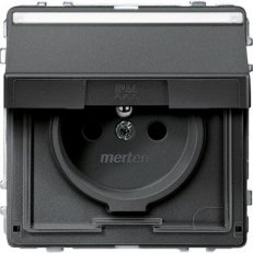 Aquadesign IP44 zásuvka s klapkou 250V, 16A, antracit SCHNEIDER MEG2612-7214