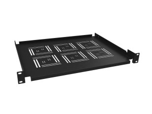 Police 19" 1U 350mm ukládací plato BK úchyt na přední lišty UP-03