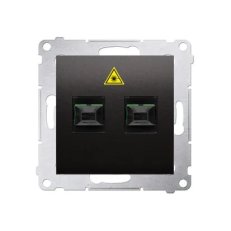 Světlovodná/optická zásuvka dvojitá SC/APC antracit mat, metalizované DGS2.01/48