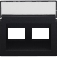 Kryt šikmý datazásuvky 2xRJ-BLACK COATED NIKO 161-65400