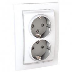 Unica Zásuvka dvojnásobná Schuko 16A/230V 2x2P+PE, Polar SCHNEIDER MGU23.067.18