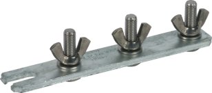 Uzemňovací sběrnice FeZn L 180mm pro 3 uzemňovací vodiče, šrouby M10x35