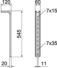 TPS 545 FS Závěs TP, pro vodorovné betonové stropy, L545mm, Ocel, St OBO 6364349
