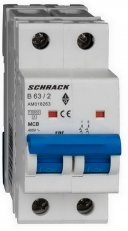 Instalační jistič AMPARO 10kA, B 63A, 2P SCHRACK AM018263--