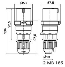 Vidlice 16A 3p 230V IP44 6h Quick-Connect BALS 2126