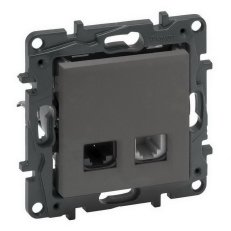 NILOÉ STEP TELEFONNÍ + DATOVÁ ZÁSUVKA RJ11+RJ45 C6 UTP OCEL LEGRAND 863456