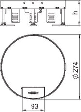OBO RKS2 R7 M25 Kazeta kruhová se šňůrovým vývodem, O 275mm, Mosaz, CuZn