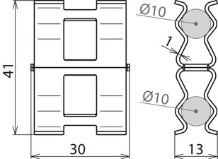 Bezšroubová svorka pro armování 10 mm a 10 mm drát DEHN 308132