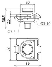 Svorka MMV- Nerez (V4A) pro d3-10mm s šestihranou hlavou M8x25 DEHN 540271