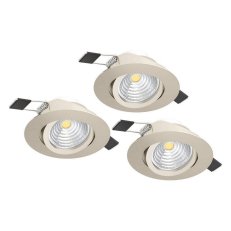 Zápustné svítidlo SALICETO SET 3XLED d88 NICKEL 2700K 3X6W IP20 EGLO 900746