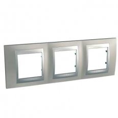Unica Top Krycí rámeček trojnásobný, Nikl/Aluminium SCHNEIDER MGU66.006.039