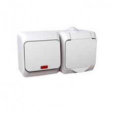 Schneider WDE000501 Zásuvka VDE 230V 16A a spínač 2pólový s orient.kontrolkou