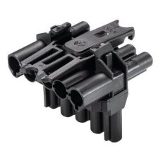 rozbočný blok T, 5-pól, černý WIELAND 92.050.3053.1