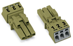 Zdířka 3pól. Kód. B světle zelená WAGO 890-263