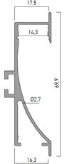 PRF130 REC. WALL MOUTING AL. PROFILE 2 m