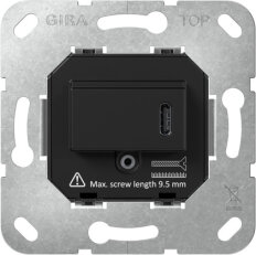 Napájení USB PD typ C vložka černá GIRA 236300