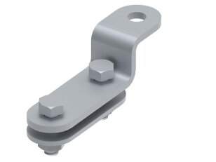 Držák pásky s montážním otvorem, páska 30mm, materiál StZn GROMTOR 281012