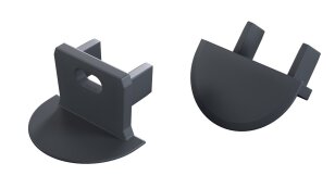 Koncovka profilu EC-PROFIL AXIN ROCK ANTHRACITE WITH HOLE GREENLUX GXLP1507