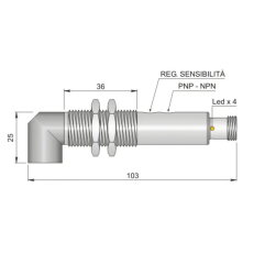 Optoelektronický senzor d18 mm AECO FT18SM-CP20 90 H