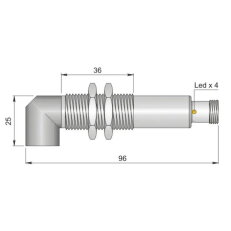 Optoelektronický senzor d18 mm AECO FT18SM-CBE 90 H