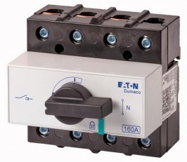 DMM-160/1 Odpínač DUMECO 160A 3+N-pól zadní montáž s ovládací pákou 6093345