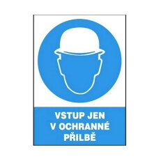 Tabulka plastová Vstup jen v ochranné přilbě XTLINE TA12301