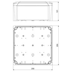 KRABICE DIAMOND, barva šedá RAL 7035, IP66, IK07 KOPOS KKD 250_KA