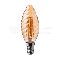 LED Bulb 4W Filament E14 Amber Cover Candle Twist 2200K VT-1948-N, SKU217115