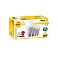 LED žárovka A60-9,5W E27-WW 4 ks 25390 Kanlux