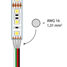 4-žilový vodič AWG 16, červená/zelená/černá/bílá MCLED ML-733.010.21.0