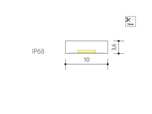 LED pásek CW 24V 14,4W  10mm IP 68 6030 PANLUX PN13200006