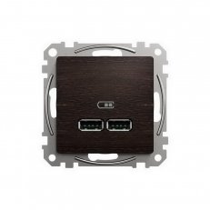 Sedna D/E Dvojitá USB A+A nabíječka 2.1A, Wenge SCHNEIDER SDD181401