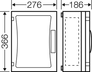 Prázdná skříň ENYSTAR, 216x306x136mm, neprůhledné dveře HENSEL FP 0251