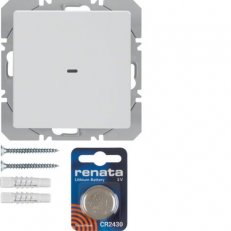 KNX RF tlačítko 1-násobné bateriové ploché quicklink Q.x bílá sametová 85655229