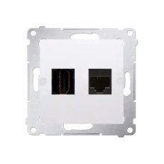 Zásuvka HDMI + počítačová zásuvka RJ45 kat.6, bílá KONTAKT SIMON DGHRJ45.01/11